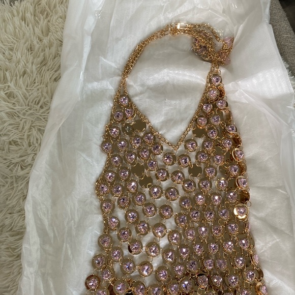 Kelsey Randall x REVOLVE Kelsey Chainmail Dress in Pink & Gold Kelsey Randall - Picture 3 of 10